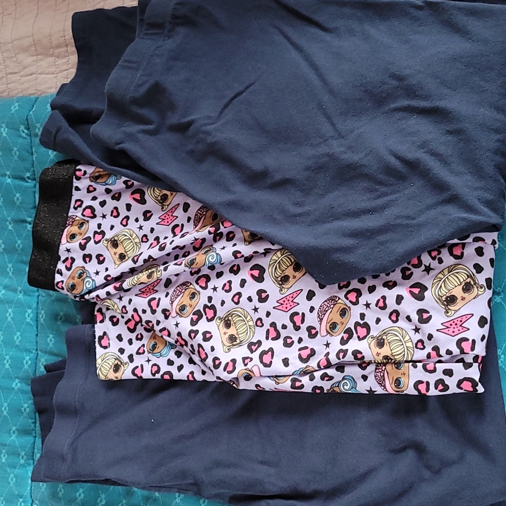 3 pair girls leggings sz xl 14/16